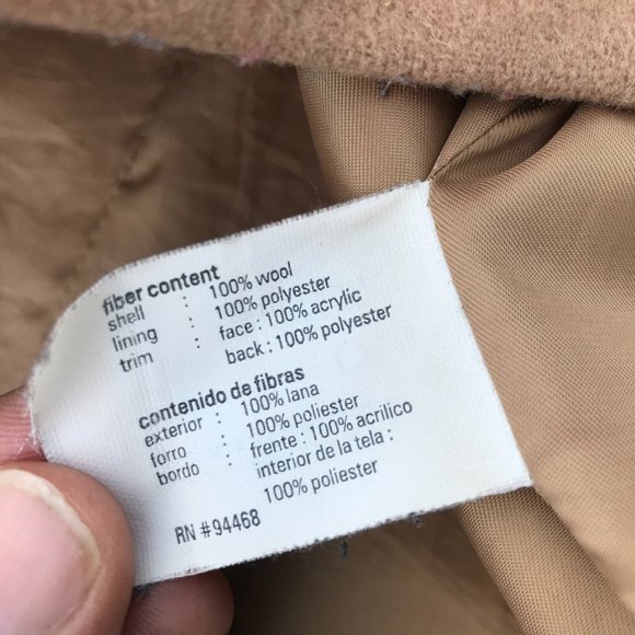 Esprit Outer Wear Women Jacket Fur Coat 100% Wool - Picture 8 of 8